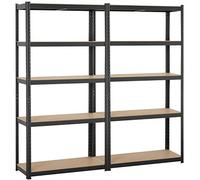 Yaheetech 2pcs Estanterías Metálicas 180x90x40cm Carga de 875kg Negro