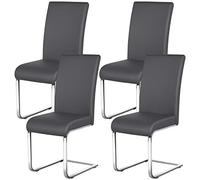 Yaheetech 4 Piezas Taburete de Comedor Silla para Cocina Oficina Conferencia Juego de Mueble para Comedor MAX Carga 135 KG Gris