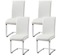 Yaheetech 4 Piezas Taburete de Comedor Silla para Cocina Oficina Conferencia Juego de Mueble para Comedor MAX Carga 135 KG Blanco