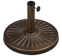 Yaheetech 44x32cm Base de Sombrilla 10kg/14kg Exterior de Resina Redonda Adecuada para Columna de Sombrilla y Poste de Sombrilla 3,8/4,8CM Bronceado