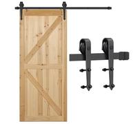 Yaheetech 6FT 183cm Kit de Accesoriso de Puertas Herraje de Puertas Corredera Carril Juego de Piezas para Puertas Deslizante