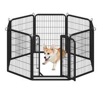 Yaheetech 8 Vallas para Perros Parque para Perros de Metal con Puerta 80 cm Jaula de Mascota Animales
