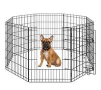 Yaheetech 8pcs Vallas para Perros Metalicas Corral Vallas Jaulas para Animales Pequeños Parque para Mascotas Cachorros Corral Plegable 61x76cm