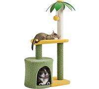 Yaheetech Árbol de Gatos Torre de Gatitos Altura 94 cm con Cueva Interior Sisal Bola Colgante Verde y Amarillo