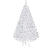 Yaheetech Árbol de Navidad 154cm Artificial Christmas Tree 398 Ramas PVC con Soporte de Metal Plegable Decoración Navideña Blanco