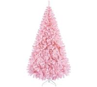 Yaheetech Árbol de Navidad Artificial Grande 219cm de PVC 1446 Puntas Rosa