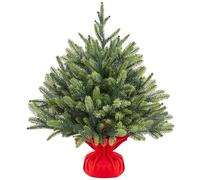 Yaheetech Árbol de Navidad Artificial Mini de 61 cm con Base Aspecto Realista, Árbol de Mesa Pequeño para Decoración Navideña, Verde
