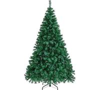 Yaheetech Árbol de Navidad frondoso de 183 cm con Base metálica, Plegable, Abeto Artificial de PVC, 1000 Ramas Efecto Realista, Color Verde