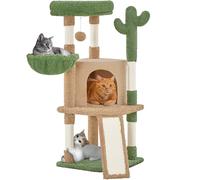 Yaheetech Árbol Rascador para Gatos 107cm con Rampa de sisal Marrón y Verde
