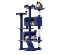 Yaheetech Árbol Rascador para Gatos 139cm Torre con Postes Sisal Azul Marino