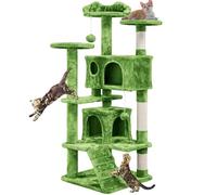 Yaheetech Árbol Rascador para Gatos 139cm Torre con Postes Sisal Verde