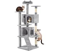 Yaheetech Árbol Rascador para Gatos 178cm Torre para Mascota Gris Claro