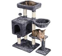 Yaheetech Árbol Rascador para Gatos 96 cm Torre para Gatos Gris Oscuro