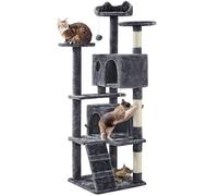 Yaheetech Árbol Rascador para Gatos de 158 cm Torre Escalador Gris Oscuro