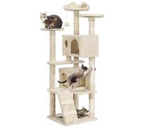Yaheetech Árbol Rascador para Gatos Multinivel Plataforma Altura 158cm Beige