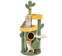 Yaheetech Árbol Rascador Torre para Gatos 123cm de Diseño de Cactus Verde