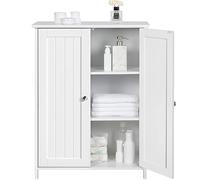 Yaheetech Armario Baño Mueble Baño de Suelo Mueble Auxiliar Cocina con 2 Puertas Cajoneras para Salón Pasillo Entrada Blanco 60 x 30 x 80 cm