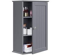 Yaheetech Armario Baño Pared Armario Cocina Colgar Mueble Colgante para Cuarto de Baño Cocina 35x21x55cm 2 Estantes Ajustables Color Gris