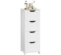 Yaheetech Armario de baño Mueble Auxiliar Baño con 4 Cajones 30x30x82cm Muebles de Suelo Auxiliarde Pie para Baño Sala de Estar, Comedor, Cocina, Blanco