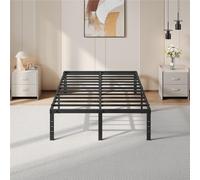 Yaheetech Bastidor de Cama Metálico Listones de Acero Espacio de Almacenamiento Bajo la Cama Fácil Montaje Cama Matrimonial 135 x 190 x 41.5 cm Negro