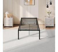 Yaheetech Bastidor de Cama Metálico Listones de Acero Espacio de Almacenamiento Bajo la Cama Fácil Montaje Cama Individual 90 x 190 x 36cm Negro