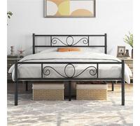 Yaheetech Cama de Metal Doble Cama Hierro Grande para colchón de 160 x 200 cm Cama Industrial Estructura Metal