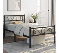 Yaheetech Cama Indivitual Hierro Marco Metálica para colchón de 90 x 190cm Cama Industrial Estructura Metal