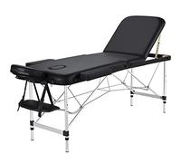 Yaheetech Camilla Masaje Plegable de 3 Zonas 213x82x(67.5-89) cm Portátil Cama Masaje Estetica con Bolsa de Transporte Altura Ajustable Apoyacabezas Desmontables para Tatuaje