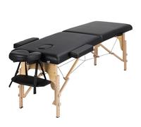 Yaheetech Camilla Masaje Plegable Portátil Madera 213x 82x64-85,5cm Negro