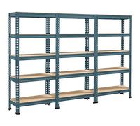 Yaheetech Estantería de Almacenaje de 5 Baldas Estantería Metálica Garaje Cocina Soporte 150 x 210 x 30 cm Azul