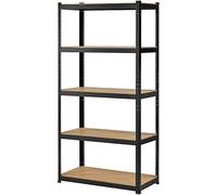 Yaheetech Estantería Metálica Almacenaje 180x90x45cm Estanteria Garaje Baldas Estante de Cargas Pesadas para Taller Trastero Bricolaje Color Negro