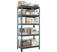 Yaheetech Estantería Metálica Galvanizada 150x70x30cm Estanterias Almacenaje de 5 Niveles Estante Industrial de Almacenamiento para Trastero Garaje Taller Carga de 650 kg sin Tornillos Azul