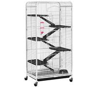 Yaheetech Jaula Hurones Grande con Pie 64x43x131cm Jaulas para Roedores Hamster Caseta para Conejos Enanos Blanca