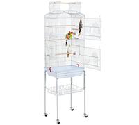Yaheetech Jaula para Pájaros Jaula de Aves Canarios 46 x 35,5 x 158 cm Blanco
