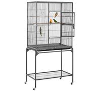 Yaheetech Jaula para Pájaros Jaula Grande con Ruedas Jaula para Aves Canarios 81 x 47 x 160 cm