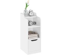 Yaheetech Juego de 2 Mesita de Noche Estrecha, Mesa Auxiliar, Espacio de Almacenamiento de 3 Niveles con 1 Cajón, Mesilla Auxiliar para Dormitorio, Salón, Espacios Reducidos, 25 x 30 x 65 cm