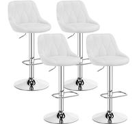Yaheetech Juego de 4 Taburetes de Bar de Altura Ajustable con Respaldo