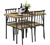 Yaheetech Juego de Mesa de Comedor con 4 sillas, Juego de Comedor Rectangular para 4 Personas, Juego de Mesa de Cocina para Comedor, Sala de Estar, terraza, Color marrón