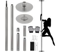 Yaheetech Juego de Palos de Baile Extraíble para Club, Casa Pole Dance Barra de Baile de Acero Inoxidable para Casa Danza Ejercicio Altura Ajustable de 210-274.5cm 200 kg de Capacidad Gris Mate