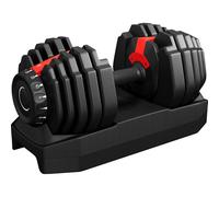 Yaheetech Mancuerna Ajustable 15 Niveles Rápido 2.5-24kg Seguridad de Doble Bloqueo, Agarre Antideslizante, Ahorro de Espacio Para Gimnasio en Casa, Entrenamientos de Cuerpo Completo