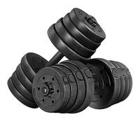 Yaheetech Mancuernas Ajustables 2x15 kg Pesos Fitness Entrenamiento con Barras de Acero y Discos Juego de Pesas Musculacion con Cerraduras de Estrella