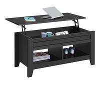 Yaheetech Mesa Centro Elevable Mesa de Café para Salón con Revistero Mueble Salon Comedor de Madera MDF 104.5 x 49.5 x (49-61.5) cm Negro