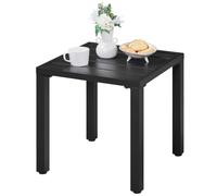Yaheetech Mesa de Comedor Jardín Auxiliar Exterior Cuadrada Metal Mesa de Café Resistente Mesa Auxiliar Outdoor 45X45X45,5 cm para Terraza Patio Balcón Color Negro