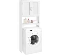 Yaheetech Mueble Alto para Lavadora Armario 75x23x180 cm Blanco | Estantería Organizador de Baño Compartimento y Estante Ajustable