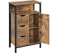 Yaheetech Mueble Auxiliar Baño Armario Baño de Suelo Mueble Almacenajede Cocina de Industrial Marrón 55,5x30x86,5 cm
