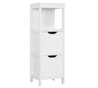 Yaheetech Mueble Baño Auxiliar 30x30x89cm Armario Baño Columna con 2 Cajones Armario Cocina de Auxiliar Cajonera Estrecho para Sala de Estar Blanco