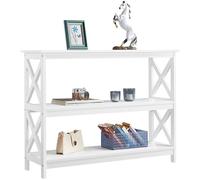 Yaheetech Mueble Recibidor de Entrada Mesa de Consola Estrecha Mesa de Entrada de Tres Niveles Mesa Auxiliar para Salón Blanco 106x35x80cm