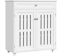 Yaheetech Mueble Zapatero con Cajón y Estantes Ajustables y Puerta de Listones Armario para Zapatos Moderno Entrada 78x37x85.5 cm Blanco (Blanco)