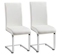 Yaheetech 2 Piezas Sillas de Comedor Sillas de Oficina Conferencia Altura 47cm MAX Carga 135kg Blanco