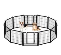 Yaheetech Parque para Perros 12 Paneles 60cm Alto Valla para Perros Umbral Bajo Corral Plegable para Cachorros, Conejos y Otras Mascotas